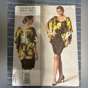 Vogue V1195 Badgley Mischka Platinum Top Dress Belt Pattern Uncut Sz 14-22 See *